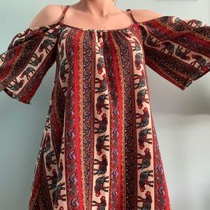 boho elephant print dress